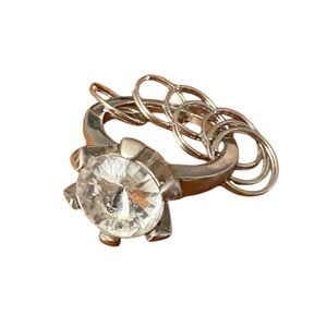 Large Faux Diamond Ring Keychain
